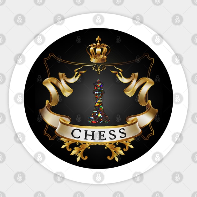 Chess Shield with Colorful Queen Sticker by The Black Panther